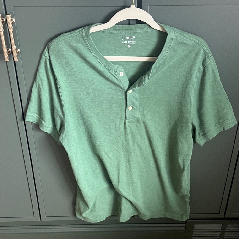 J. Crew Men's Casual Green Button Down Shirt